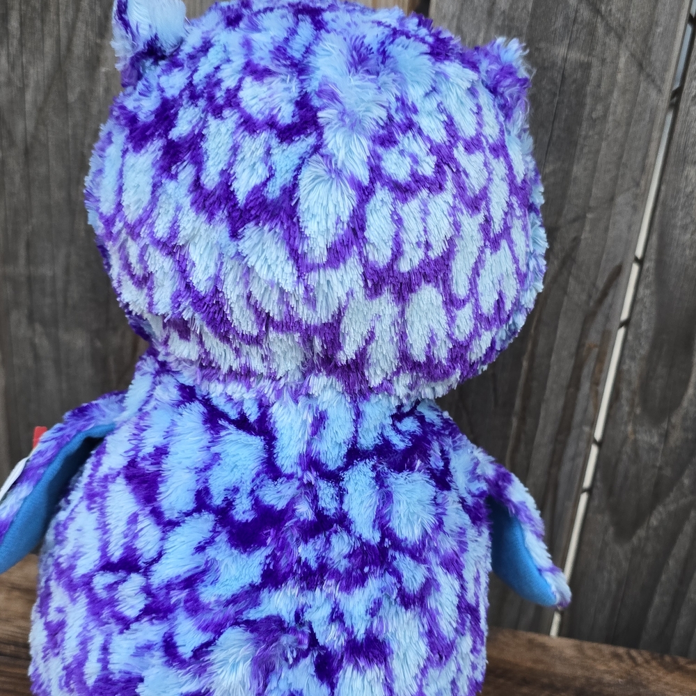 Ty Beanie Boo Oscar Owl Purple and Blue Plush 9 " Toy - Picture 4 of 5